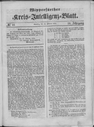 Wipperfürther Kreis-Intelligenzblatt : amtliches Organ des Kreises Wipperfürth