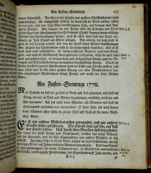 Am Fasten-Sonntage 1778. - Am Sonntage Invocavit. 1778.