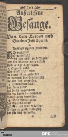 Außerlesene Gesänge.