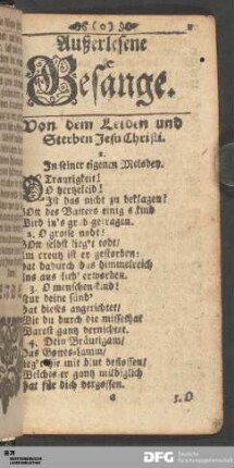 Außerlesene Gesänge.