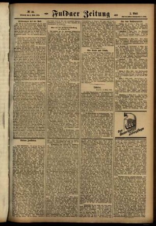 Zweite Ausgabe vom Mittwoch, den 08. März 1916.