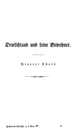 Deutschland und seine Bewohner. Vierter Theil