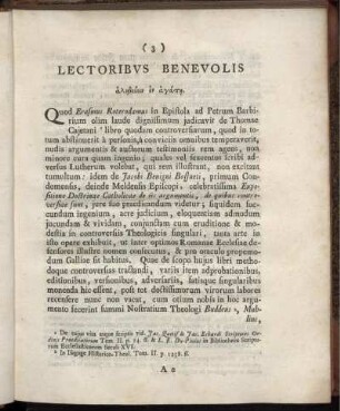 Lectoribus Benevolis