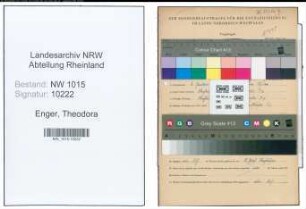Entnazifizierung Theodora Enger , geb. 02.01.1896 ()