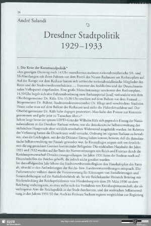 Dresdner Stadtpolitik 1929-1933