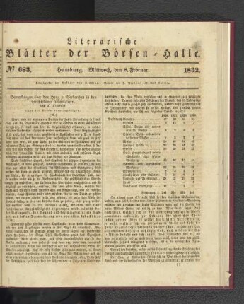 No 683. Hamburg. Mittwoch, den 8. Februar. 1832.