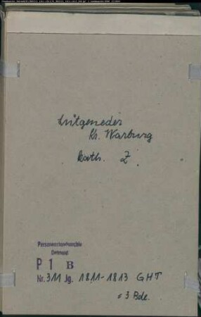 Zivilstandsregister der katholischen Gemeinde Lütgeneder, Kreis Warburg (GHT 1811-1813). (Gemeinde: Katholische Gemeinde Lütgeneder)