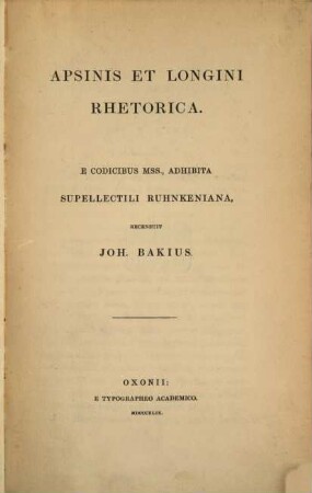 Apsinis et Longini rhetorica