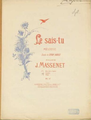 Le sais-tu : mélodie ; paroles de Stéphan Bordèse, No. 2. Soprano