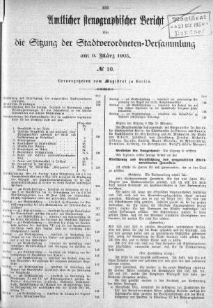 No. 10, 9. März 1905