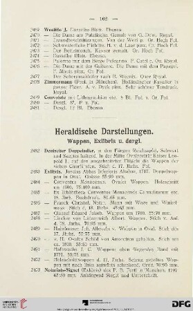 Heraldische Darstellungen, Wappen und Exlibris (Nr. 2482-2537)