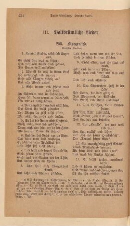III. Volkstümliche Lieder