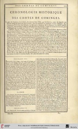 Chronologie historique des comtes de Cominges