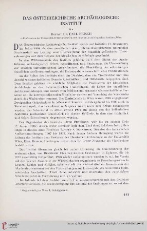 Das Österreichische Archäologische Institut
