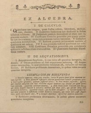 Ex algebra.