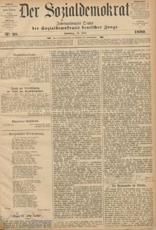 No 29. Sonntag, 18. Juli. 1880.