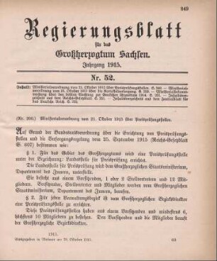 Nr. 200: Ministerialverordnung vom 21. Oktober 1915 über Preisprüfungsstellen