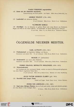 Ölgemälde neuerer Meister (Nr. 121-145)