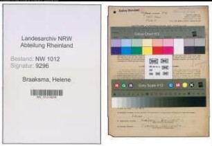 Entnazifizierung Helene Braaksma , geb. 24.01.1915 (Hausangestellte)