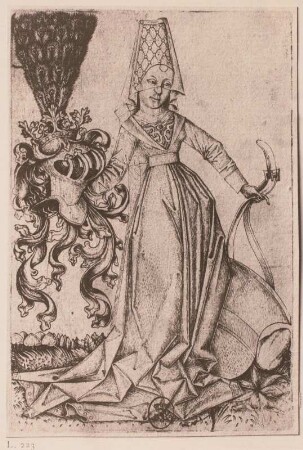 Dame mit Wappen Österreichs (?)