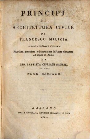 Principi di Architettura Civile, 2