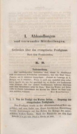 1-60 Gedanken über das evangelische Predigtamt