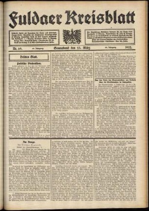 Dritte Ausgabe vom Samstag, den 23. März 1912.