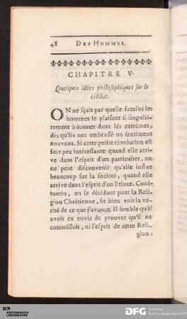 Chapitre V. Quelques idées philosophiques sur le célibat.