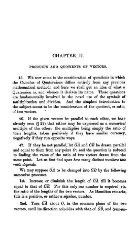 Chapter II. Products and Quotients of Vectors.