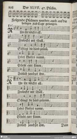 Folgende Psalmen werden auch auf die heiligen Fäst-Tage gesungen
