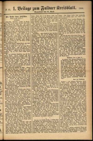 Zweite Ausgabe vom Samstag, den 14. April 1900.