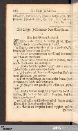 Am Tage Johannis des Täuffers.