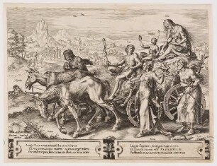 Triumphwagen mit der Personifikation von Armut