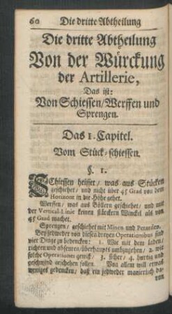 Dritte Abtheilung Von der Würckung der Artillerie [...]