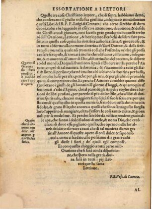 La ... Parte Dell'Oratione Et Meditatione : Per li Giorni della Settimana, & per altro tempo, 1