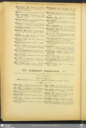XVI. Frankfurter Bezirksverein.