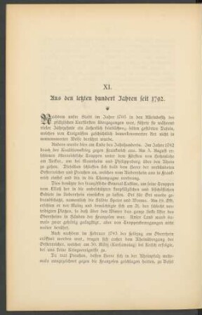 XI. Aus den letzten hundert Jahren seit 1792.