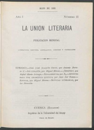 Número II, Mayo de 1893