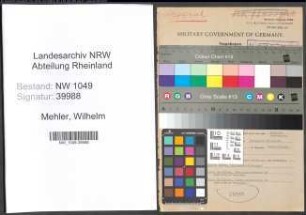 Entnazifizierung Wilhelm Mehler , geb. 15.08.1894 (Beamter)