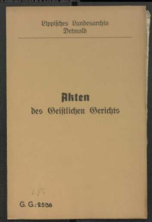 Ehesache der Catharina Elisabeth Mellies, Ziegelmeisters Tochter zu Hiddesen, geschieden von ihrem Ehemann Simon Dreyman, will Tönnies Grütemeyer, zeitigen Grütemeyers zu Hiddesen Stiefsohn, heiraten
