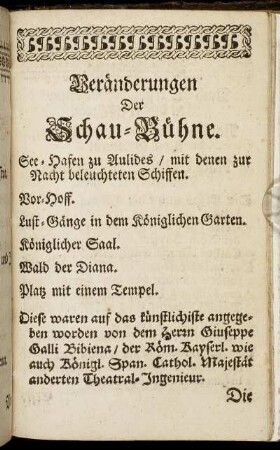 Veränderungen Der Schau-Bühne.