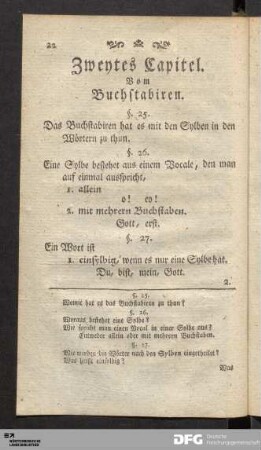 Zweytes Capitel. Vom Buchstabiren.