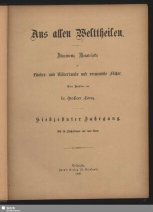 17.1886: Aus allen Welttheilen : illustriertes Familienblatt für Länder- u. Völkerkunde