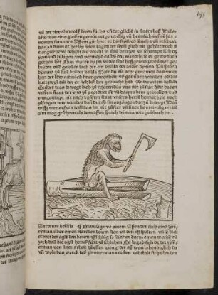 Der Affe betätigt sich als Zimmermann; (Kapitel II: Von dem Löwen und dem Ochsen).