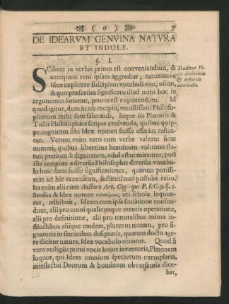 De Idearum Genvina Natura et Indole