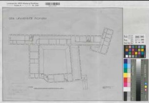Münster (Münster) Alte Universität Grundriß 1. Obergeschoß 1930 1 : 200 44 x 58 Zeichnung Hochbauamt Münster KSM Nr. 1408,3