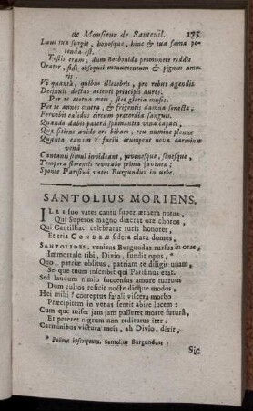 Santolius Moriens.