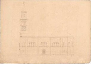 Voit, August von; Lingenfeld; Kath. Kirche St. Martin - Langseite (Ansicht)
