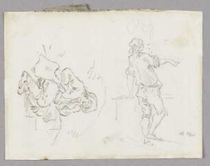 Zwei männliche Figuren, aus: Skizzenbuch mit Figurenstudien und Ansichten des Palais Royal