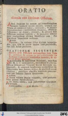 Oratio dicenda ante Divinum Officium.
